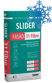 Штукатурка цементная выравнивающая армированная SLIDER® FASAD 31 Fibro зима 40 кг