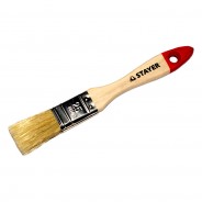 STAYER 25 мм, 1", светлая натуральная щетина, деревянная ручка, кисть плоская