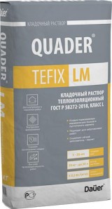 Теплоизоляционный кладочный раствор QUADER® TEFIX LM