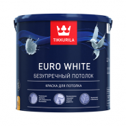 Краска для потолка Tikkurila EURO White белая 2,7л