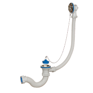 Сифон для ванны трубный нерж/сетка PP 1 1/2"х40 с пробка, цепочка А-4008 Орио