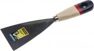 STAYER шпатель нержавеющий 100 мм, профилированное полотно, деревянная ручка