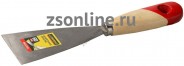 STAYER шпатель нержавеющий 60 мм, профилированное полотно, деревянная ручка