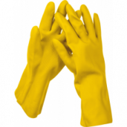 STAYER OPTIMA перчатки латексные хозяйственно-бытовые, размер M, с х/б напылением, рифлёные
