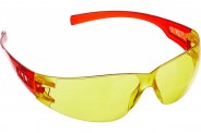 ЗУБР Мастер Желтые очки защитные открытого типа, поликарбонатная монолинза, пластиковые дужки