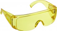 DEXX Желтые очки защитные открытого типа, поликарбонатная монолинза, с боковой вентиляцией