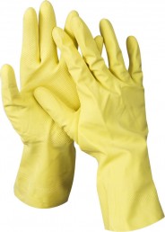 DEXX перчатки  латексные хозяйственно-бытовые, размер L, с х/б напылением, рифлёные