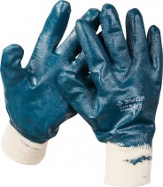 ЗУБР XL, L, S, M с полным нитриловым покрытием, перчатки рабочие Профессионал