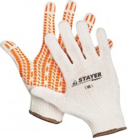 STAYER S-M, 10 класс, х/б защита от скольжения, перчатки трикотажные