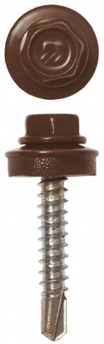 ЗУБР 29 х 4.8 мм СКД саморезы кровельные для деревянной обрешетки RAL 8017 шоколадно-коричневый Профессионал 400 шт