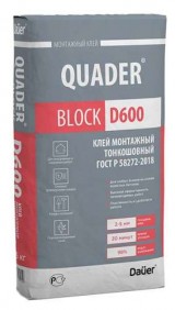 Клей монтажный тонкошовный QUADER® BLOCK D600 40 кг