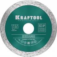 KRAFTOOL KERAMO 115 мм, диск алмазный отрезной сплошной по керамограниту, керамической плитке, граниту, мрамору (115х22.2 мм, 10х2.2 мм)